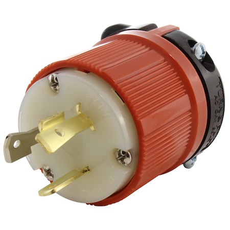 Ac Works Locking Plug, L7-20P, 20 A, 277V AC, Orange ASL720P